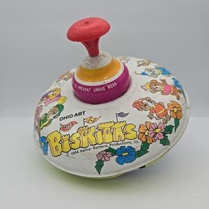 Rare Ohio Art‎ 1984 Hanna-Barbera Productions "The Biskitts" Metal Spinning Top